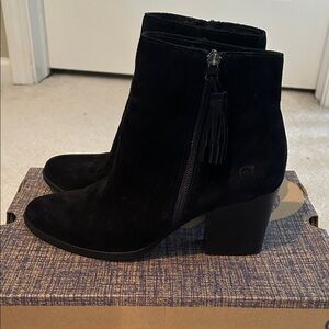 Born Ladies black suede ankle boots, size 9